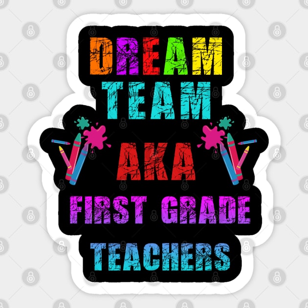 Scratchy first grade teachers dream team pink and blue Sticker by Dolta